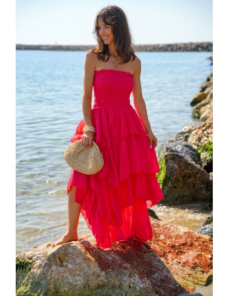 VESTIDOS MUJER Volante ROJO E26