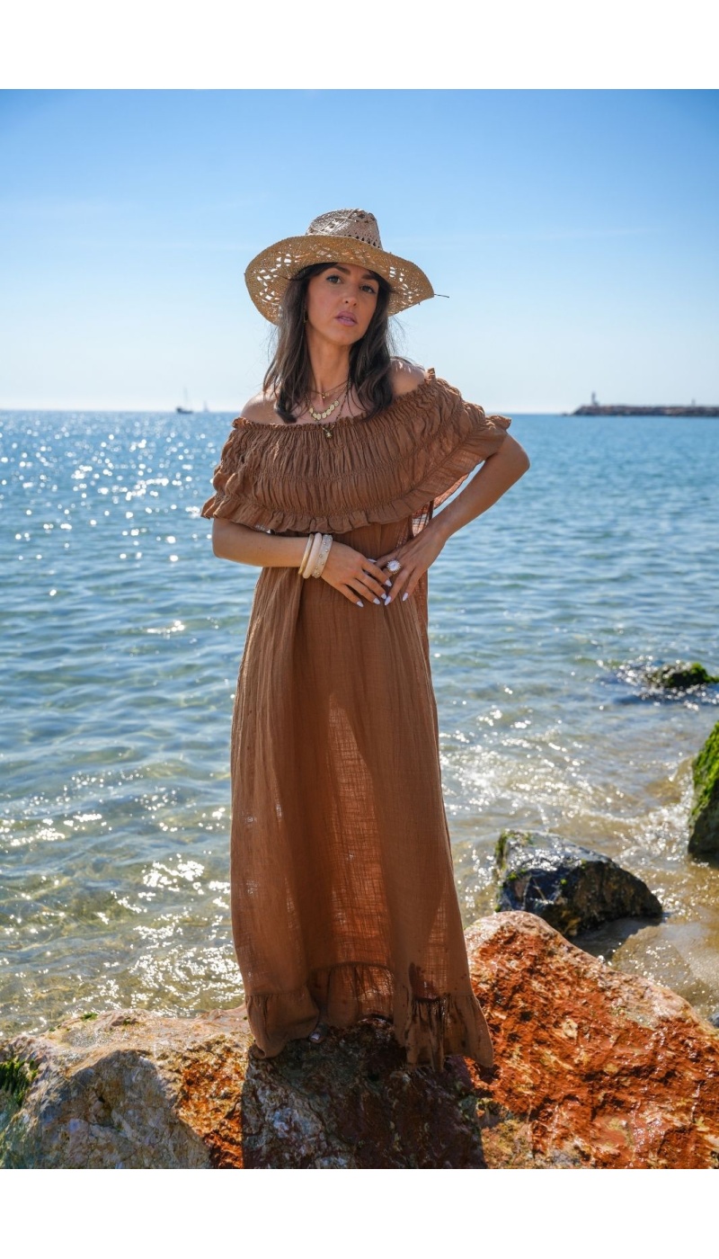 VESTIDOS MUJER CAMEL E26