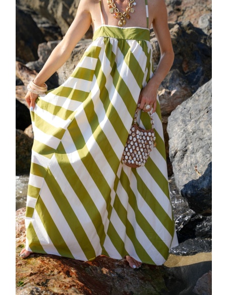 Robe Rayée Verte Johanna VENTRA