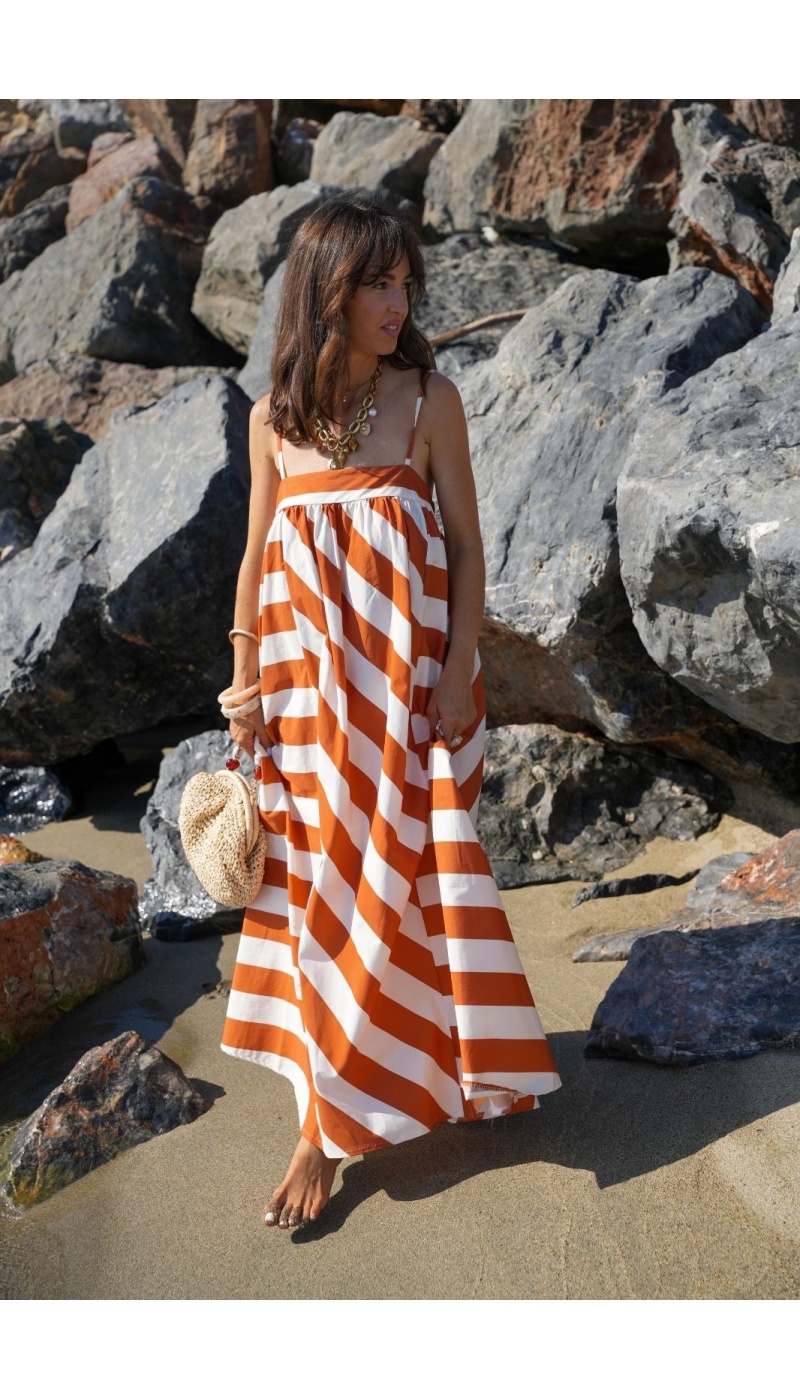 Robe Rayée Rouille Johanna VENTRA