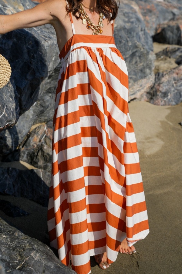 Robe Rayée Rouille Johanna VENTRA 2