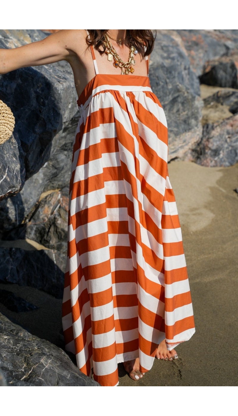WOMEN'S DRESSES RUST WHITE E26