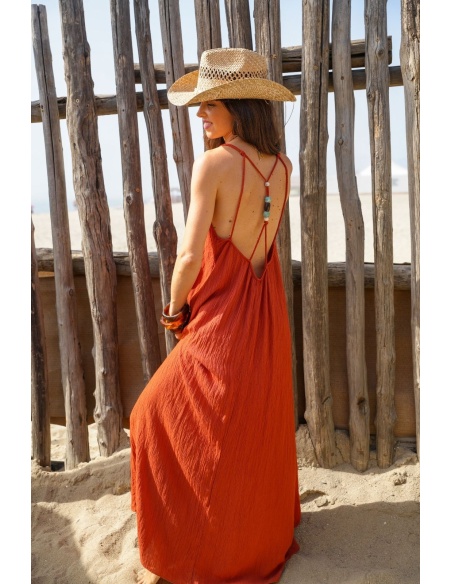 Vestido com contas de ferrugem GARANCE