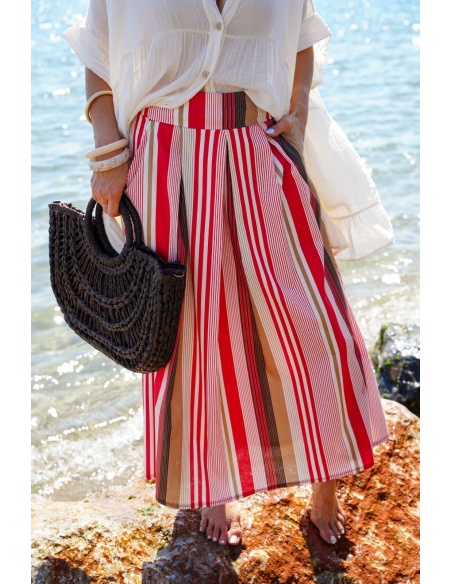 GONNE DONNA RIGHE ROSSE E26
