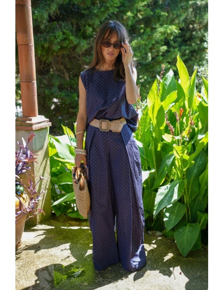 PANTALONE DONNA BLU MARINO DOT E26