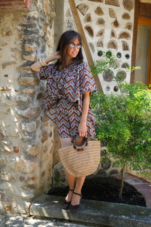 Short Rouille Fleurs Johanna - Accent Chic Maison