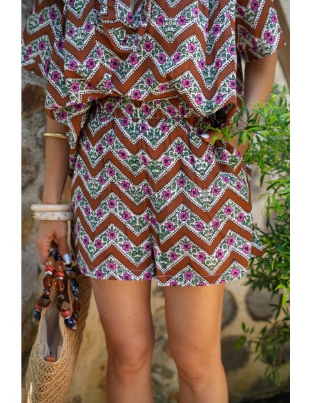 SHORT MUJER FLORES ÓXIDO E26
