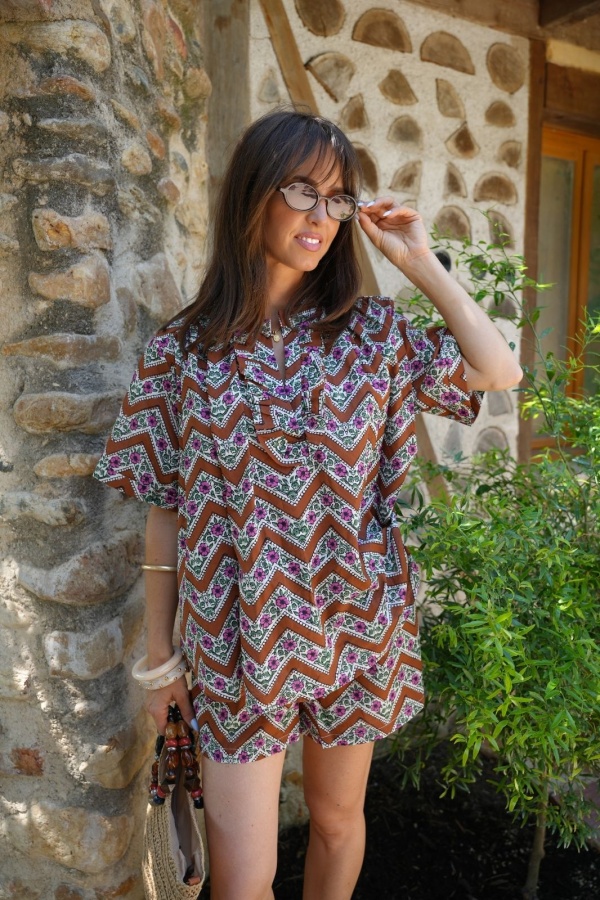 Blouse Fleurs Johanna Rouille ELIE - Chic Style Floral