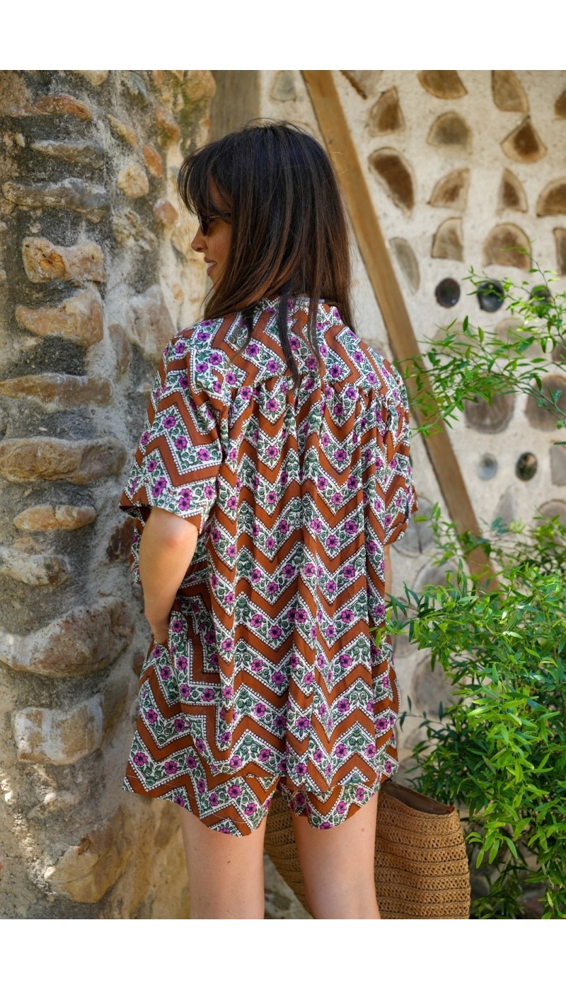 Blouse Fleurs Johanna Rouille ELIE - Chic Style Floral