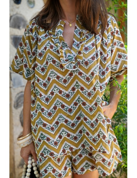 OLIVENBLUMENBLUSE E26