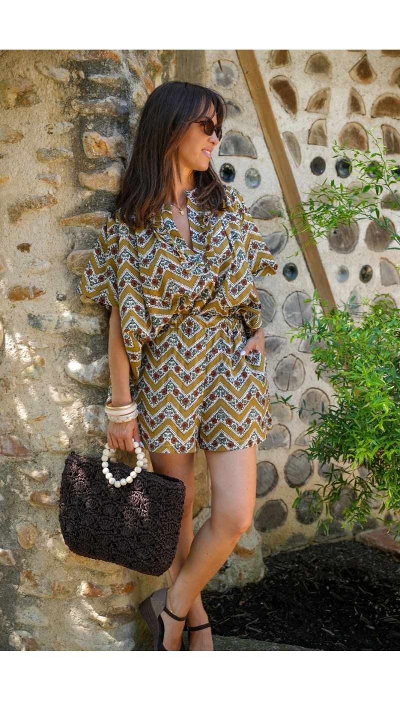SHORT DONNA FIORI DI OLIVA E26