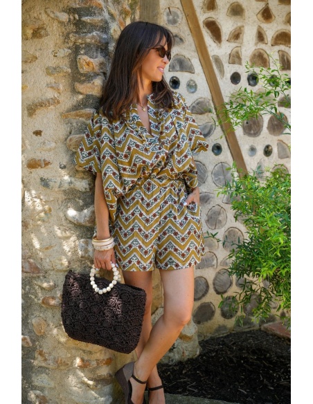 WOMEN'S SHORTS OLIVE FLOWERS E26