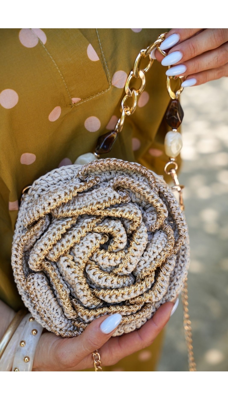 Pochette Fleur Ecru BERLIANE - Accessoire Chic & Élégant