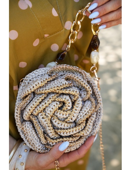 Pochette Fleur Ecru BERLIANE - Accessoire Chic & Élégant
