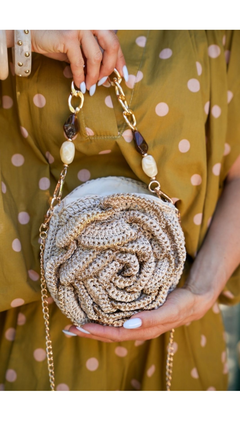 Pochette Fleur Ecru BERLIANE - Accessoire Chic & Élégant