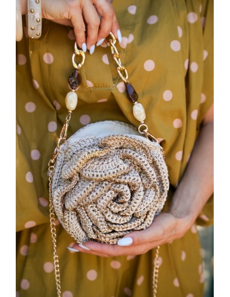 Pochette Fleur Ecru BERLIANE - Accessoire Chic & Élégant