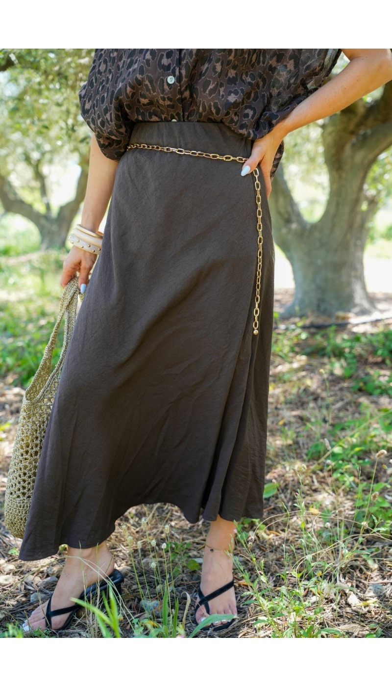 Jupe Fluide Marron MIJAS