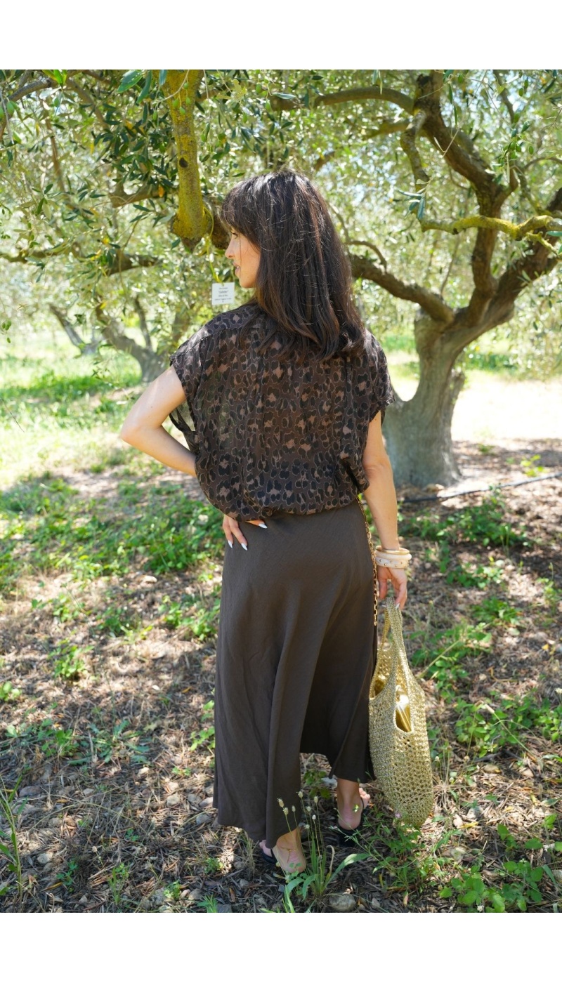 Jupe Fluide Marron MIJAS
