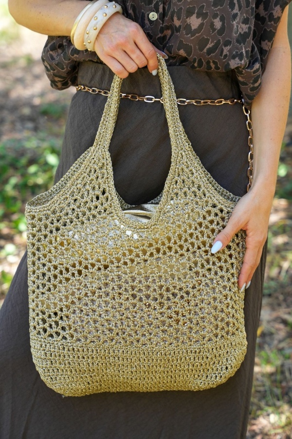 Sac Crochet Doré CADAQUES