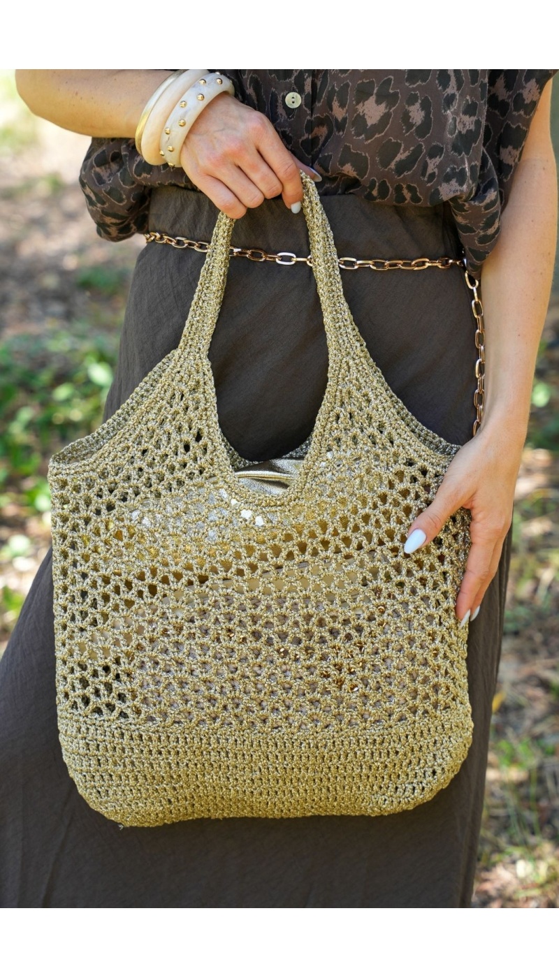 Sac Crochet Doré CADAQUES