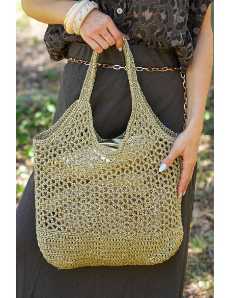 Sac Crochet Doré CADAQUES