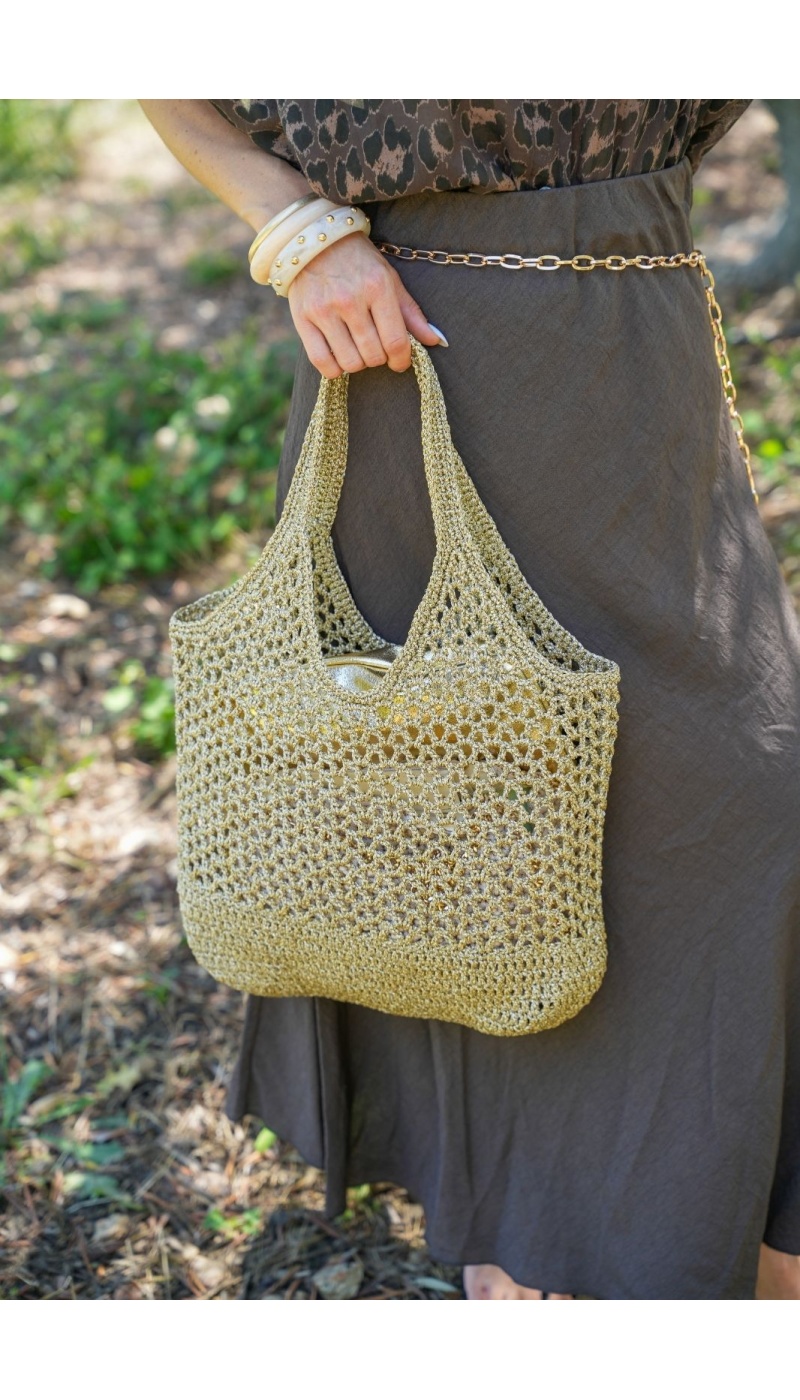 Sac Crochet Doré CADAQUES