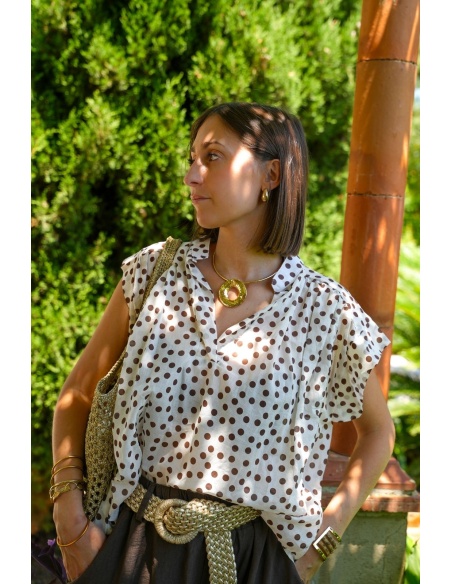 Blouse Pois Écru POPPY