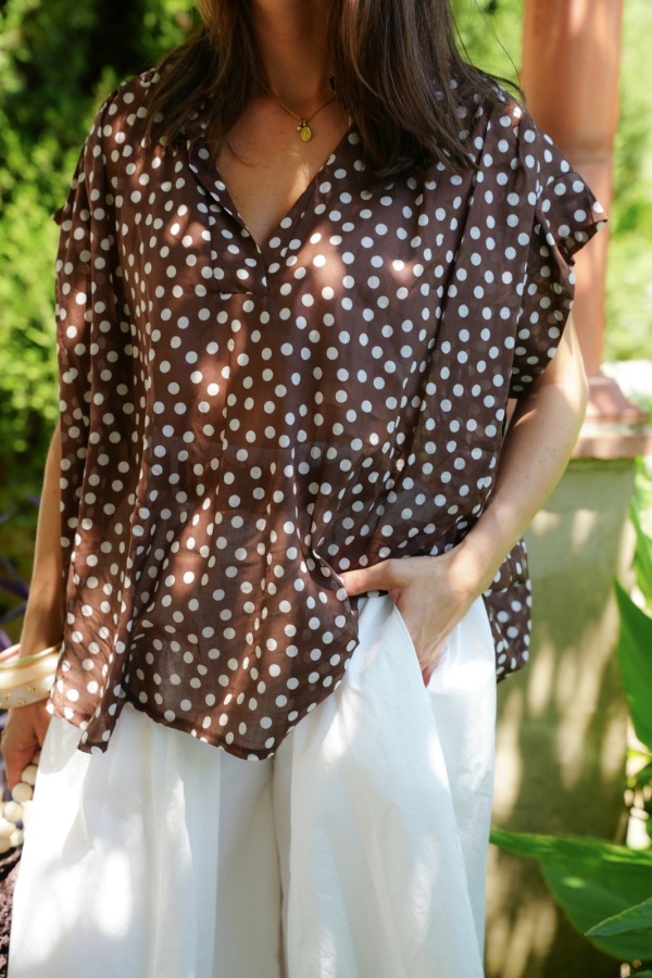 Blouse Pois Marron POPPY 2