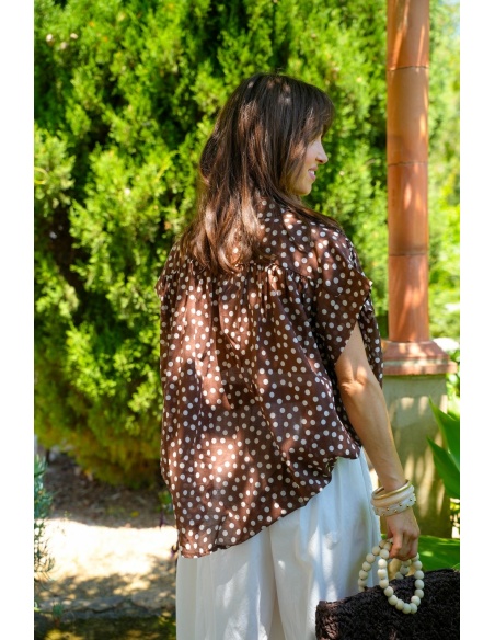 Blouse Pois Marron POPPY