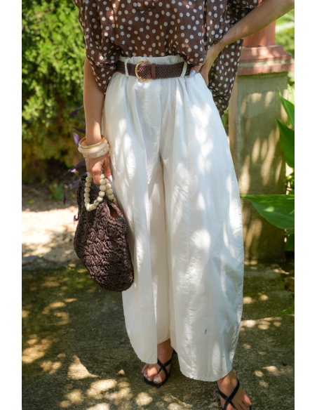 Pantalon Ceinture Écru PACO