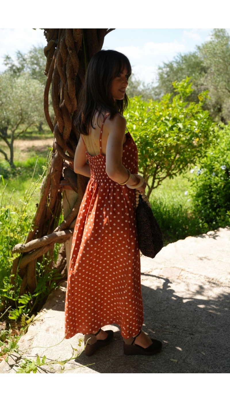 Robe Pois Brique PIPPA