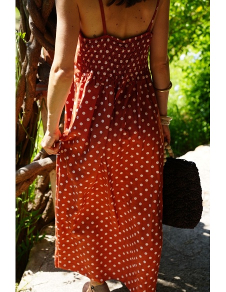 Robe Pois Brique PIPPA