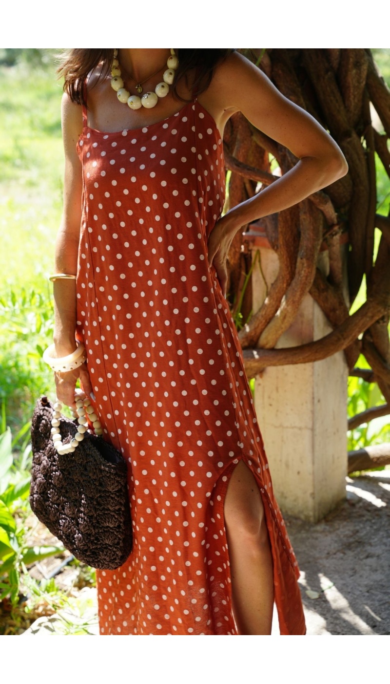 Robe Pois Brique PIPPA
