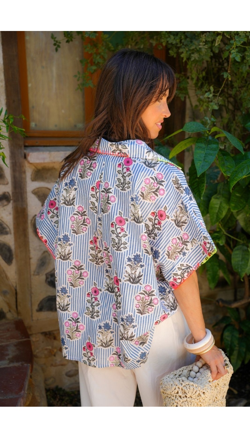 Blusas Flores Azules JULIA