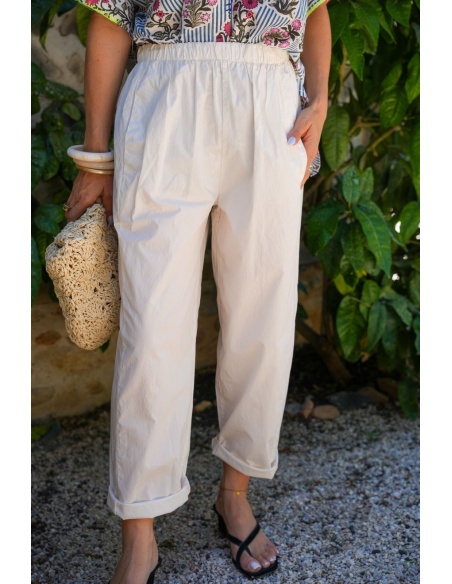 WOMEN'S ECRU TROUSERS E26