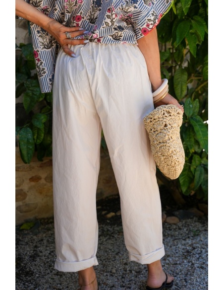 WOMEN'S ECRU TROUSERS E26