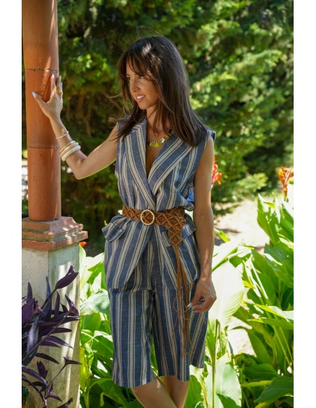 GIACCHE DONNA BLU A RIGHE E26