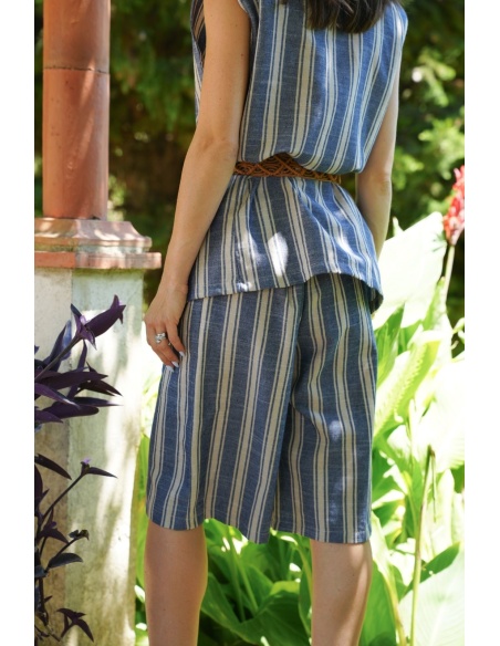 Short Rayé Marine EULARIA