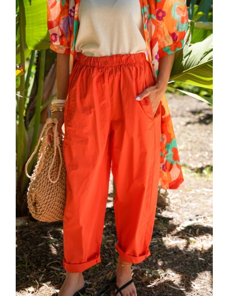 PANTALÓN MUJER LONA NARANJA E26