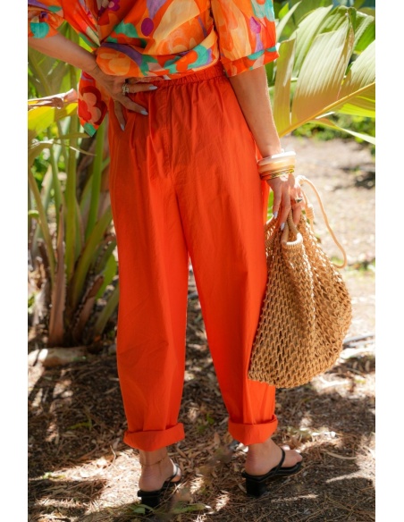 PANTALÓN MUJER LONA NARANJA E26