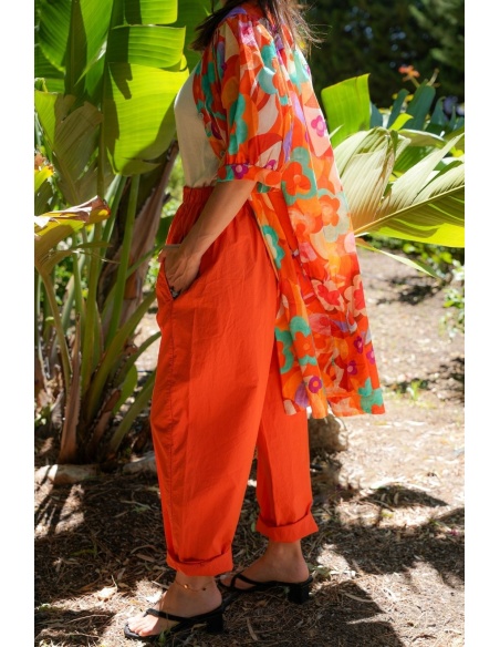 PANTALÓN MUJER LONA NARANJA E26