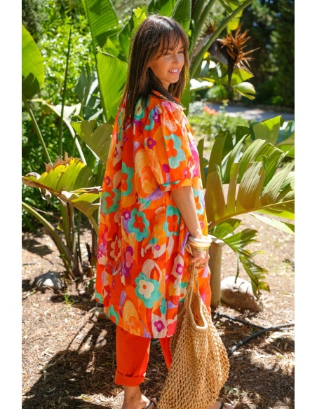 Robe Fleurs Jaune Orange MADALENA