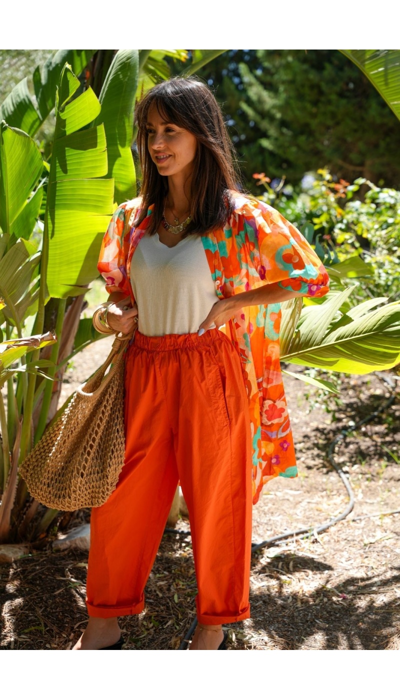 Robe Fleurs Jaune Orange MADALENA