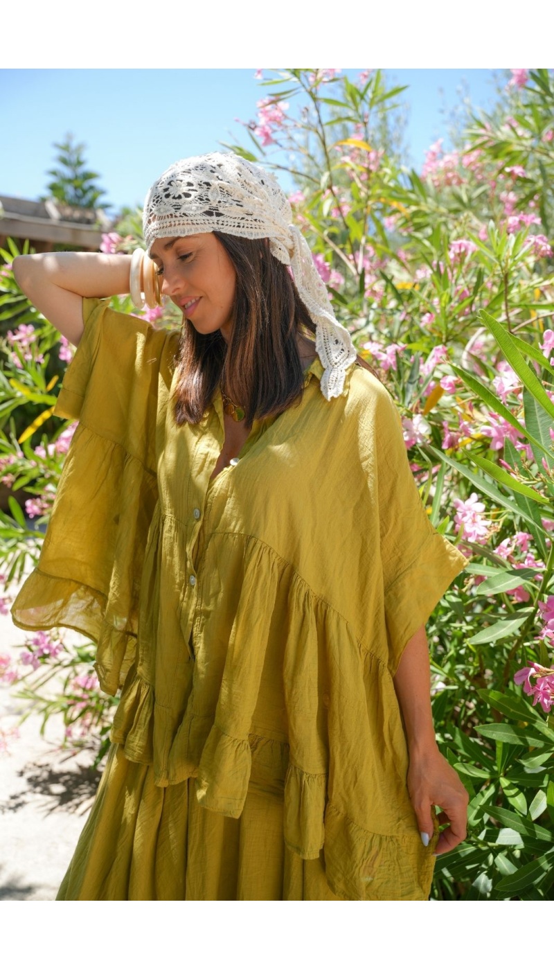 Chemisier Volant Olive ILHA