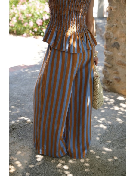 Pantalon Camel Ciel Rayé EVORA