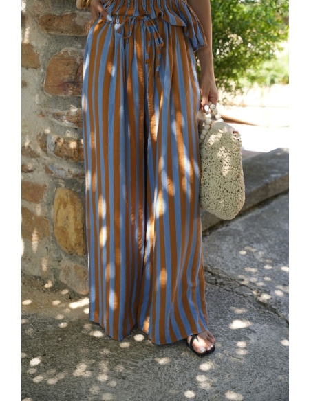Pantalon Camel Ciel Rayé EVORA