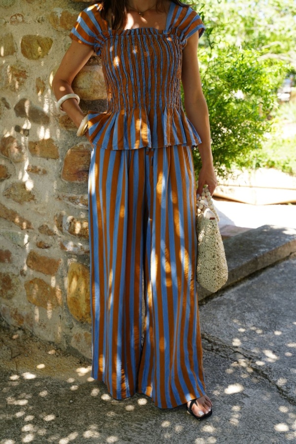 Pantalon Camel Ciel Rayé EVORA 2