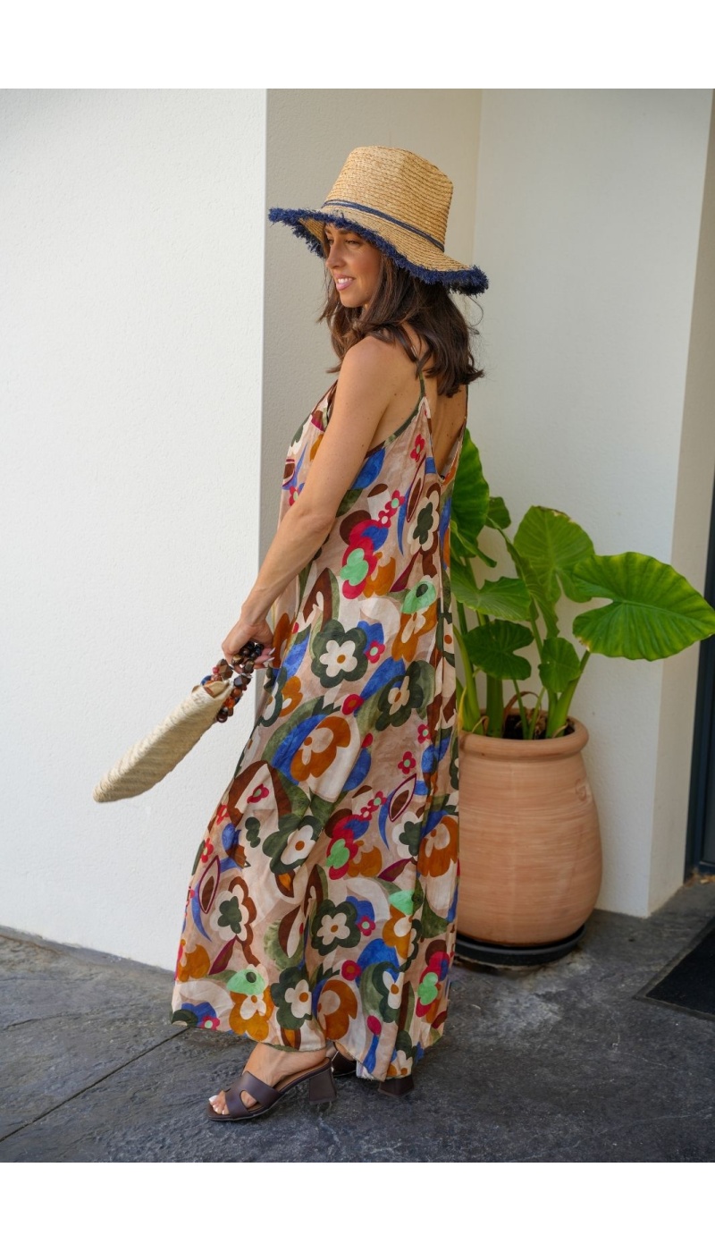 Robe Fleurs Verts BRAGA - Élégance Naturelle pour Votre Accueil