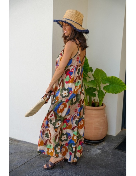 Robe Fleurs Verts BRAGA - Élégance Naturelle pour Votre Accueil