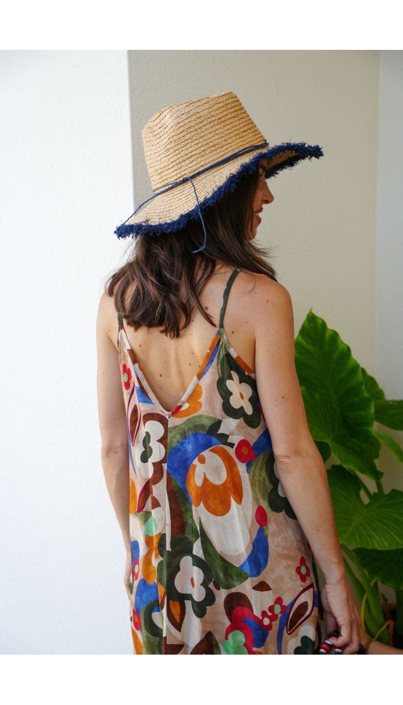 Robe Fleurs Verts BRAGA - Élégance Naturelle pour Votre Accueil